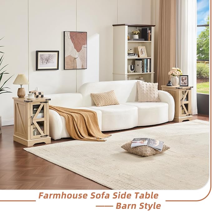 Joaxswe Narrow Night Stand Set 2, Farmhouse Side End Table - Image 4