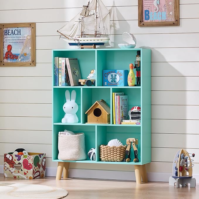 LEYAOYAO 7 Cube Bookshelf 3-Tier Bookcase - Image 5