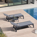 PURPLE LEAF Outdoor Chaise Lounge Set of 4 Aluminum Patio Lounge Chair by PURPLELEAF