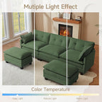 Amsleekey Modular Sectional Sofa, 111.5" U-Shaped Corduroy Comfy Sectional - Image 8