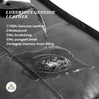 Leather Ottoman, Handmade Stuffed Square Ottoman, Genuine Leather Pouf - Image 3