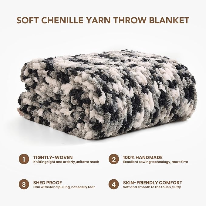 L'AGRATY Chunky Knit Throw Blanket - Image 2