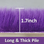 1.3ft Small Round Purple Rug, Thick Furry Fluffy Carpet - Image 2