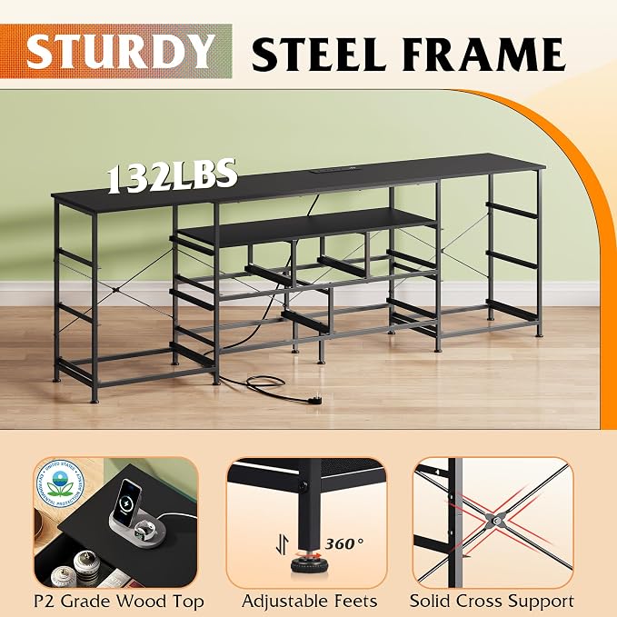 WLIVE 75.5" TV Stand for 65, 85 Inch TV, Dresser for Bedroom - Image 9