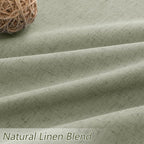 100% Blackout Linen Curtains 98 Inch Wide by 52 Inch 2 Panels Set - Image 3