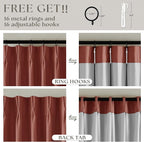 Firebrick 63 Inch Blackout Pleated Linen Curtains - Image 6