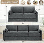 Chenille Upholstered Sofa Set - Image 3