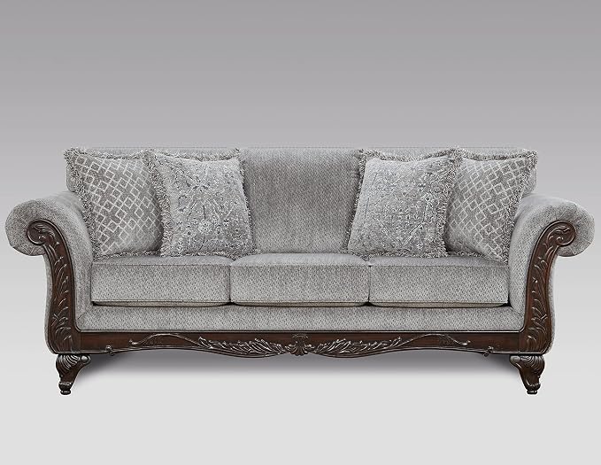 Hernen Carved Wood Frame Sofa by RoundhillFurniture