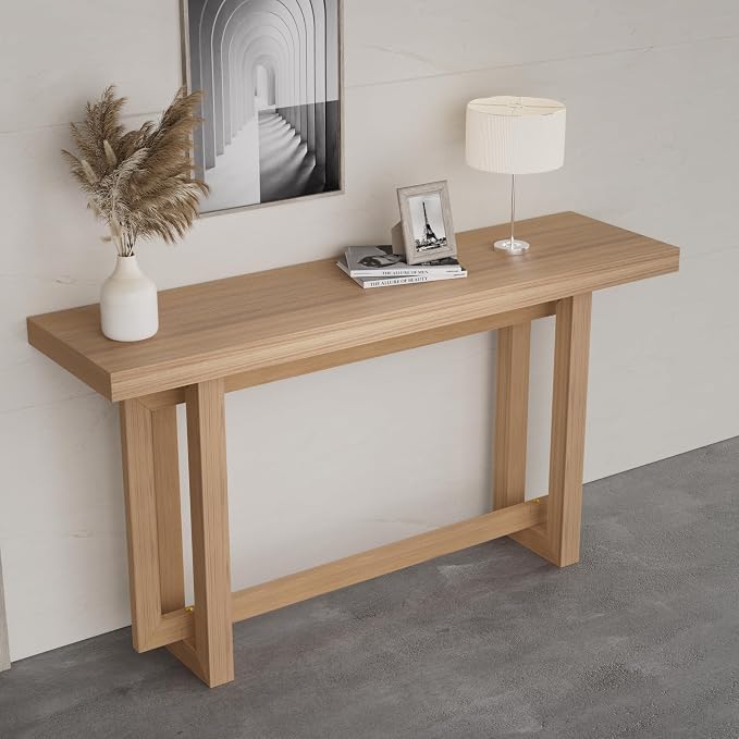 Console Table 59.05" Wood Narrow Entryway Modern Extra Long Decorative Sofa - Image 5