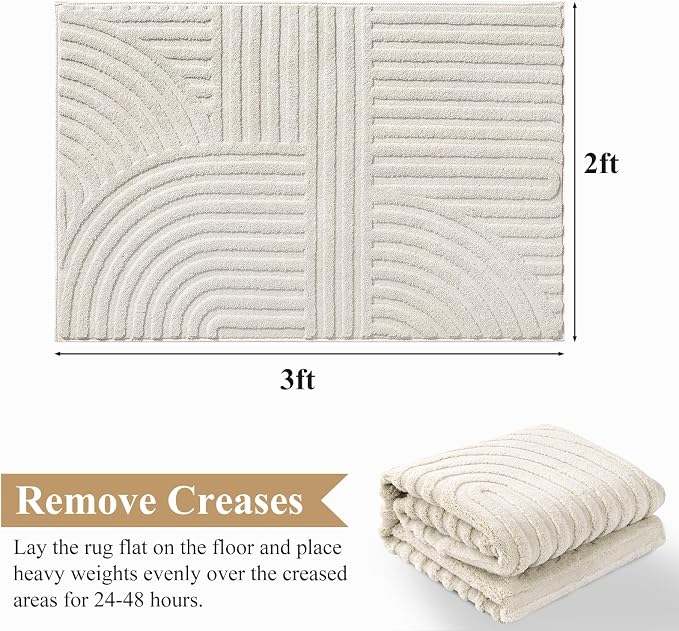 Pauwer 2x3 Area Rugs for Living Room, Modern Non Slip Washable Rug, Soft Fluffy - Image 2