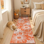 Findosom Fall Runner Rug 2x8, Non Slip High-Low Textured Floral Washable Runner - Image 6