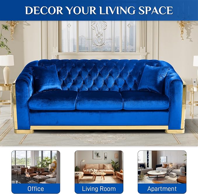 DAMAIFROM Mid Century Modern Chesterfield Sofa Couch, 3 Seat Tufted Sofas - Image 6