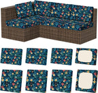 8Pcs Stretch Patio Cushion Covers, Outdoor Couch & Sofa Replacements Slipcovers by VORSHAPE