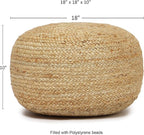 · REDEARTH · Jute Circular Low Pouf Ottoman - Image 3