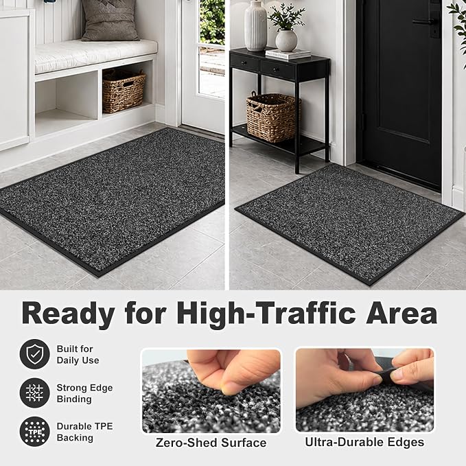 Super Absorbent Front Door Mat, 29.5" x 17", Non-Slip Washable Indoor Doormats - Image 7
