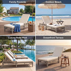 Outdoor Chaise Lounge Chair Set of 2, Patio Chaise Lounge Recliner - Image 9