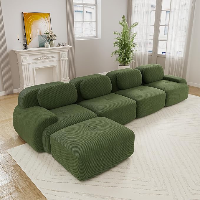 Boneless Sectional Couch, No Assembly Required, 152.7” L Shaped Modular Cloud by ModonChicSofasCouches