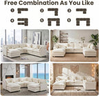111.4" V-Shaped Corner Couch Sectional｜5 Seat Customizable Modular Cloud - Image 3