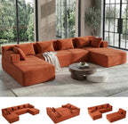 MONVANE 141" U Shaped Cloud Sectional Couch by MONVANE