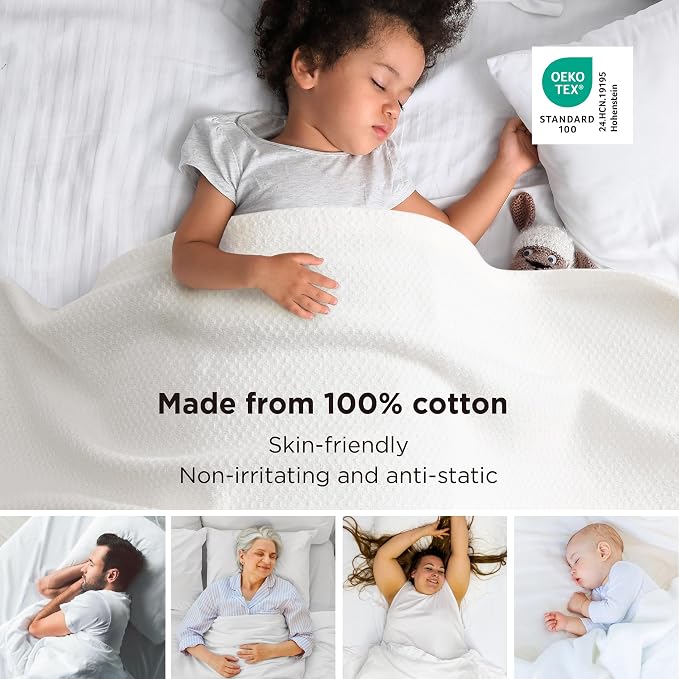 Bedsure GentleSoft 100% Cotton Blanket Queen Size - Image 2