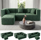MONVANE 103'' Modular Sectional Sofa, Comfy Teddy Velvet Cloud Couch by MONVANE