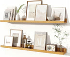 Fun Memories Picture Ledge Shelves Set of 2, 36 Inch Rustic Wall Mounted by FunMemories