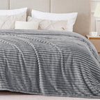 BEDELITE 3D Ribbed Jacquard Grey Blankets Queen Size by BEDELITE