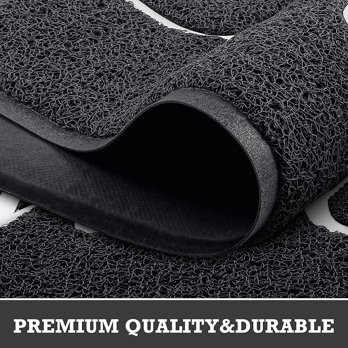 Black Door Mat Welcome Mats Outdoor Indoor Doormat - Image 4