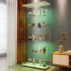 FANYUSHOW Display Cabinet with Glass Door and LED Light, 5-Tier Tempered Glass - Image 4