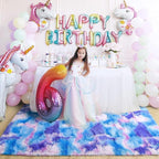 Noahas 6x9 Large Tie-Dyed Blue Purple Pink Fluffy Area Rug Non-Slip - Image 4