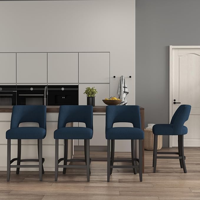 VKNOW Bar Stools Set of 4, Modern Counter Height Bar Stools by VKNOW