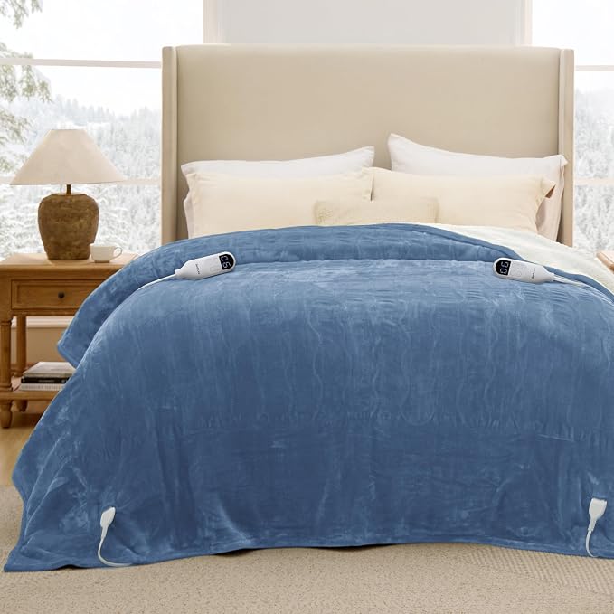 Bedsure Heated Blanket Queen Size, Dual Control Electric Blanket, 6 Heat/6 - Image 9
