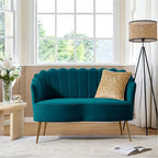HULALA HOME Velvet Loveseat Sofa by HULALAHOME