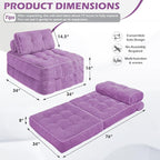 Folding Sofa Bed, Convertible Sleeper Chair - Image 2