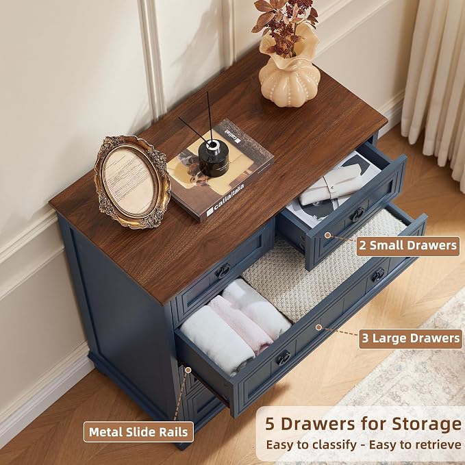 Joaxswe Farmhouse 5 Drawer Dresser - Image 12