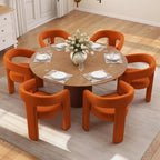 BESTANO Set of 4 Modern Velvet Fabric Upholstered Dining Chairs - Image 6