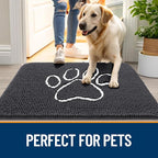 OLANLY Dog Door Mat for Muddy Paws 59x20, Paw Print Design Chenille Mud Mat | - Image 6