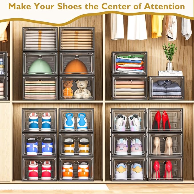 7 code Large Clear Shoe Boxes Organizer【Thicker Material】 Stronger Shoe Box - Image 2