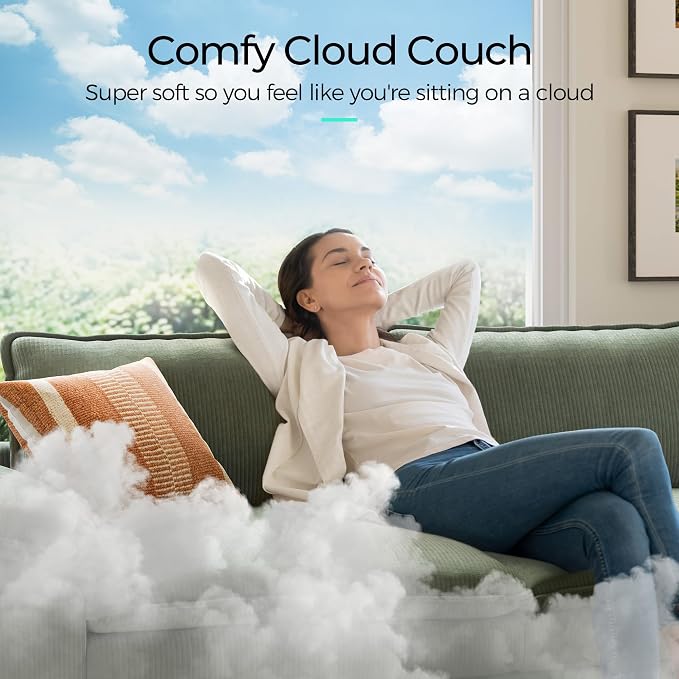 LINSY HOME 157" Modular Sectional Sofa, 4-Seat Corduroy Modern Cloud Couch - Image 5