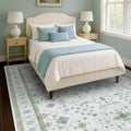 Cream Oushak 7x9 Bedroom Rug by HazoHaus