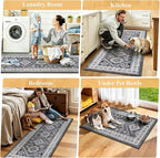 HEBE Boho Kitchen Rugs Set of 3, Non Slip Washable Kitchen Mats - Image 6