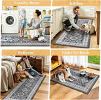 HEBE Boho Kitchen Rugs Set of 2, Non Slip Washable Kitchen Mats - Image 6