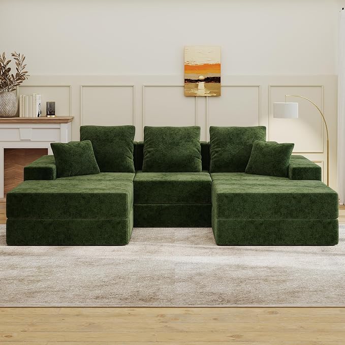 Living&Giving 101" U-Shaped Cloud Sectional Couch by LivingGiving