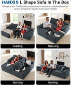 105 Inch Cloud Sectional Couch, Modern Modular Sectional Sofa - Image 3
