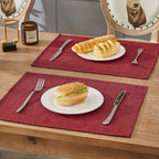 BALCONY & FALCON Placemats Set of 6 Faux Linen Cloth Place Mats Washable - Image 6