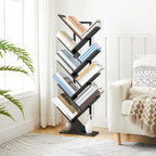 HOOBRO Tree Bookshelf, 9-Tier Bookcase Wooden Shelves, Floor Standing Storage - Image 2