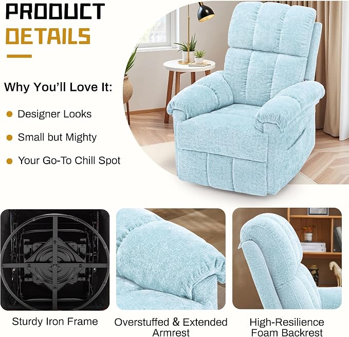 Korser Recliner Chair, Swivel Rocker Recliner Chair - Image 5