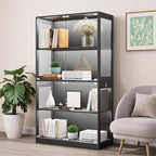 IDEALHOUSE Glass Display Cabinet 4-Tier, Curio Cabinets - Image 9