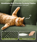 87in Corduroy Couch, Kidirect Sofa No Tool Assembly, Comfy Couches - Image 4