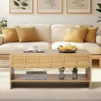 Lift Top Coffee Table with Hidden Compartment, 2 Tier Wooden Center Table with - Image 7